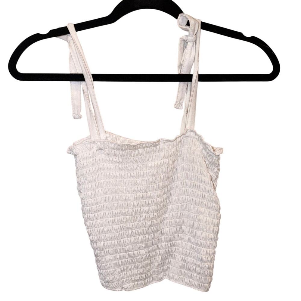 Walmart Ruched White Tie Strap Top